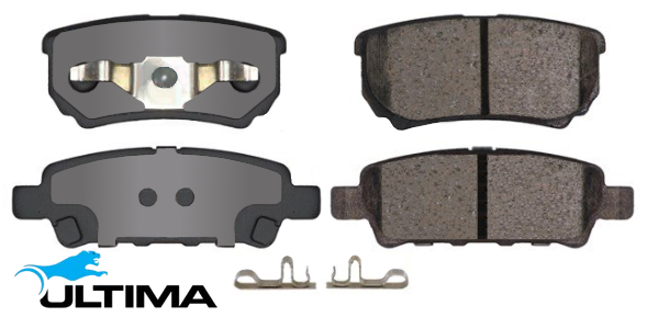 ULTIMA REAR BRAKE PAD SET TO SUIT MITSUBISHI LANCER CT CY 4G63T TURBO 2.0L I4 AKEBONO CALIPER