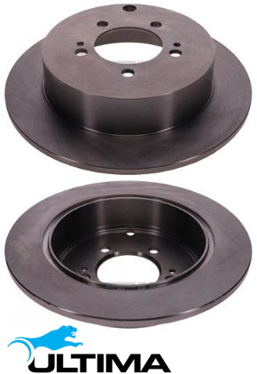 ULTIMA REAR SOLID DISC BRAKE ROTOR SET TO SUIT MITSUBISHI OUTLANDER ZG ZH 6B31 3.0L V6 OD 302MM