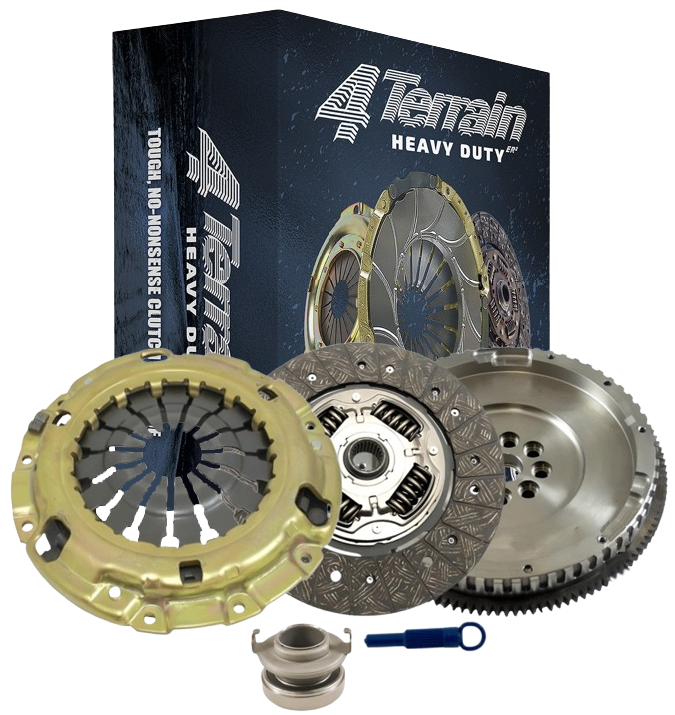 4TERRAIN HEAVY DUTY CLUTCH KIT WITH SOLID FLYWHEEL TO SUIT MAZDA BT-50 UN WEAT WLAT 2.5L 3.0L I4