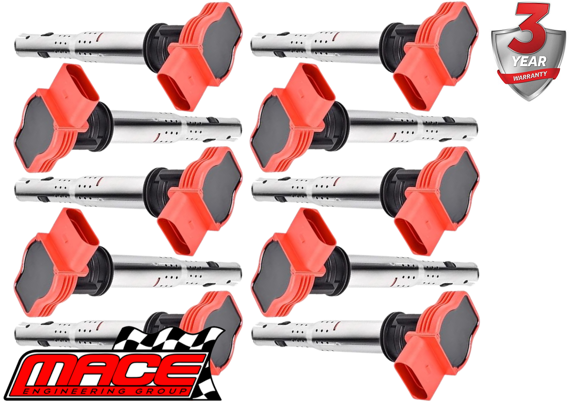 10 X MACE STANDARD REPLACEMENT IGNITION COIL TO SUIT AUDI BUJ CTPA CTYA BUH BXA BSM 5.0L 5.2L V10