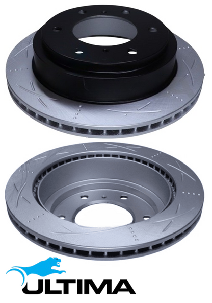 ULTIMA REAR DISC BRAKE ROTOR SET TO SUIT MITSUBISHI PAJERO NM NP NS NT 6G74 6G75 3.5L 3.8L V6