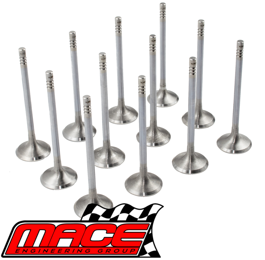 12 X MACE STAINLESS STEEL EXHAUST VALVE TO SUIT FORD FALCON BA BF FG FG X BARRA 182 190 195 4.0L I6