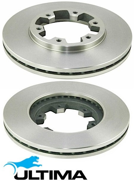 ULTIMA FRONT VENTED DISC BRAKE ROTOR SET TO SUIT NISSAN NAVARA HG UHG VG30E 3.0L V6