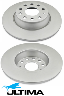 ULTIMA REAR SOLID DISC BRAKE ROTORS TO SUIT AUDI A3 8P AXW BGU BLR BLY BSE BVY 1.6L 2.0L I4 OD 286MM