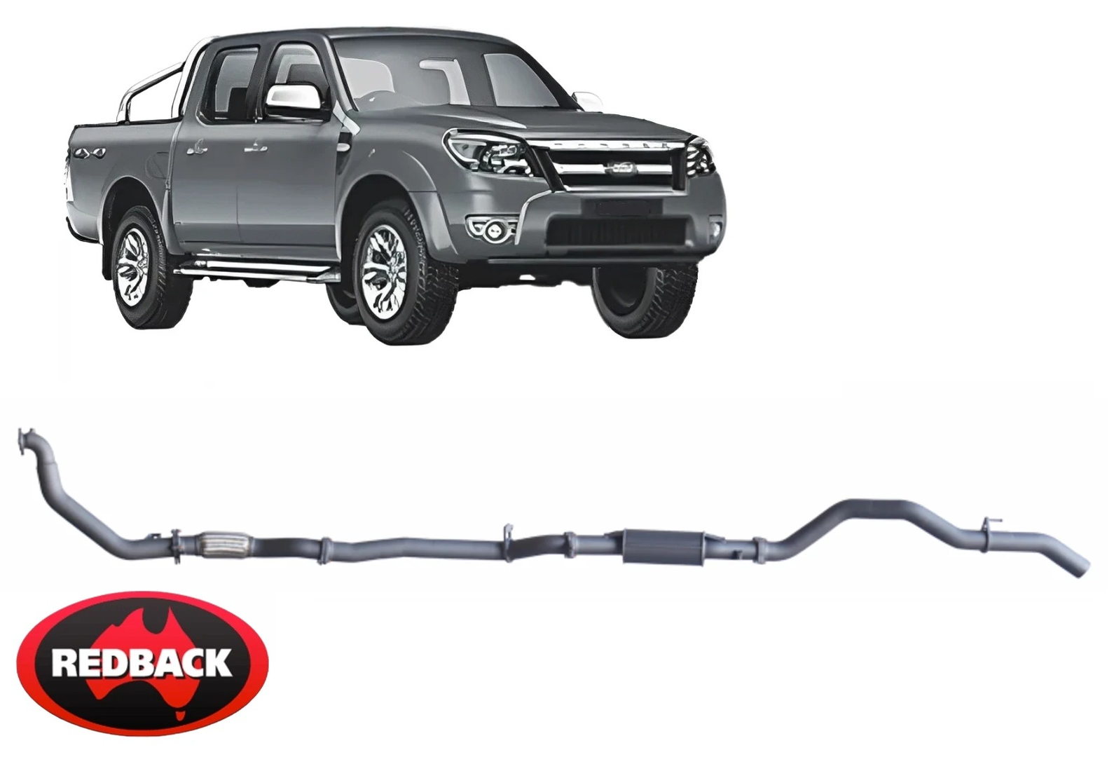 REDBACK EXTREME DUTY EXHAUST SYSTEM TO SUIT FORD RANGER PJ PK WEAT TURBO DIESEL 3.0L I4