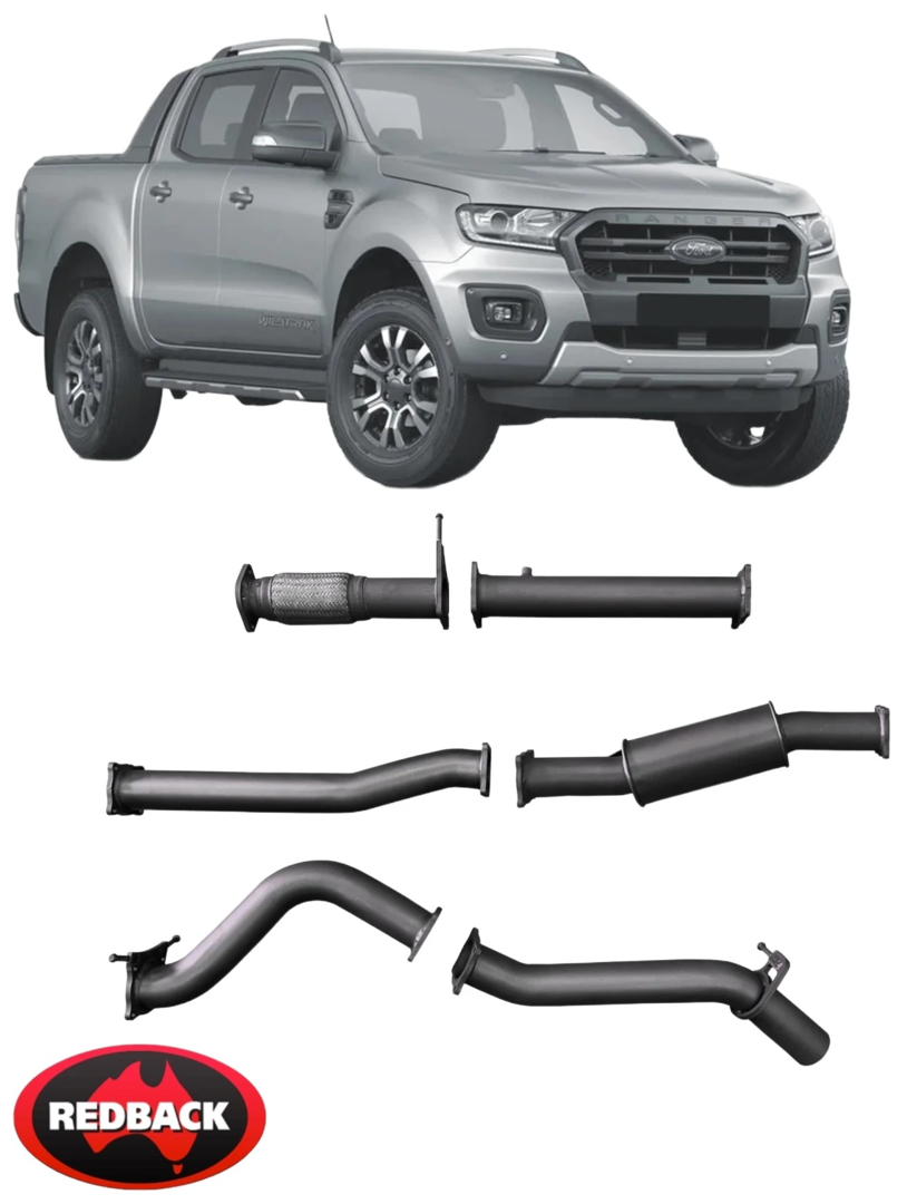 REDBACK EXTREME DUTY EXHAUST SYSTEM TO SUIT FORD RANGER PX3 YN2S TWIN TURBO DIESEL 2.0L I4