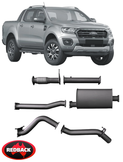 REDBACK EXTREME DUTY EXHAUST SYSTEM TO SUIT FORD RANGER PX3 YN2S TWIN TURBO DIESEL 2.0L I4
