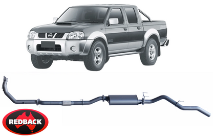 EXTREME DUTY EXHAUST SYSTEM W/ LARGE MUFFLER FOR NISSAN NAVARA D22 YD25DDT 2.5L I4 1/07 ON UTE & CAB
