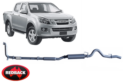 REDBACK EXTREME DUTY EXHAUST SYSTEM FOR ISUZU D-MAX TFR 4JJ1-TC 3.0L I4 FROM 07/2012 TO 09/2016 4WD