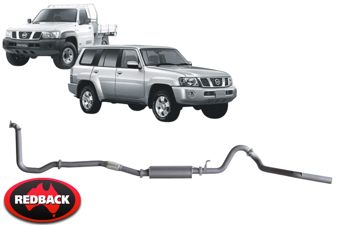 EXTREME DUTY EXHAUST SYSTEM W/ LARGE MUFFLER FOR NISSAN PATROL Y61 ZD30DDTI 3.0L I4 CAB CHASSIS ONLY