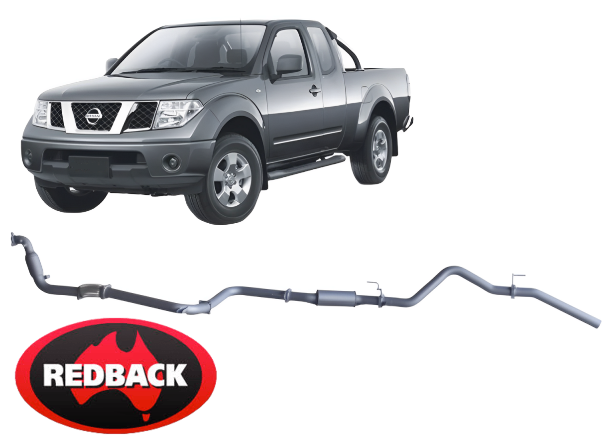 REDBACK EXTREME DUTY EXHAUST SYSTEM W/ RESONATOR TO SUIT NISSAN NAVARA D40 YD25DDTI 2.5L I4 01/07 ON