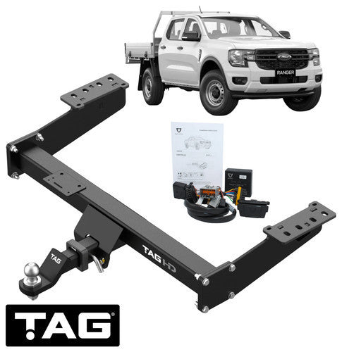 TAG HEAVY DUTY 3-PIECE TOW BAR & WIRING KIT FOR FORD RANGER PY BF2S 3.0L V6 EXTENDED TRAYBACK ONLY