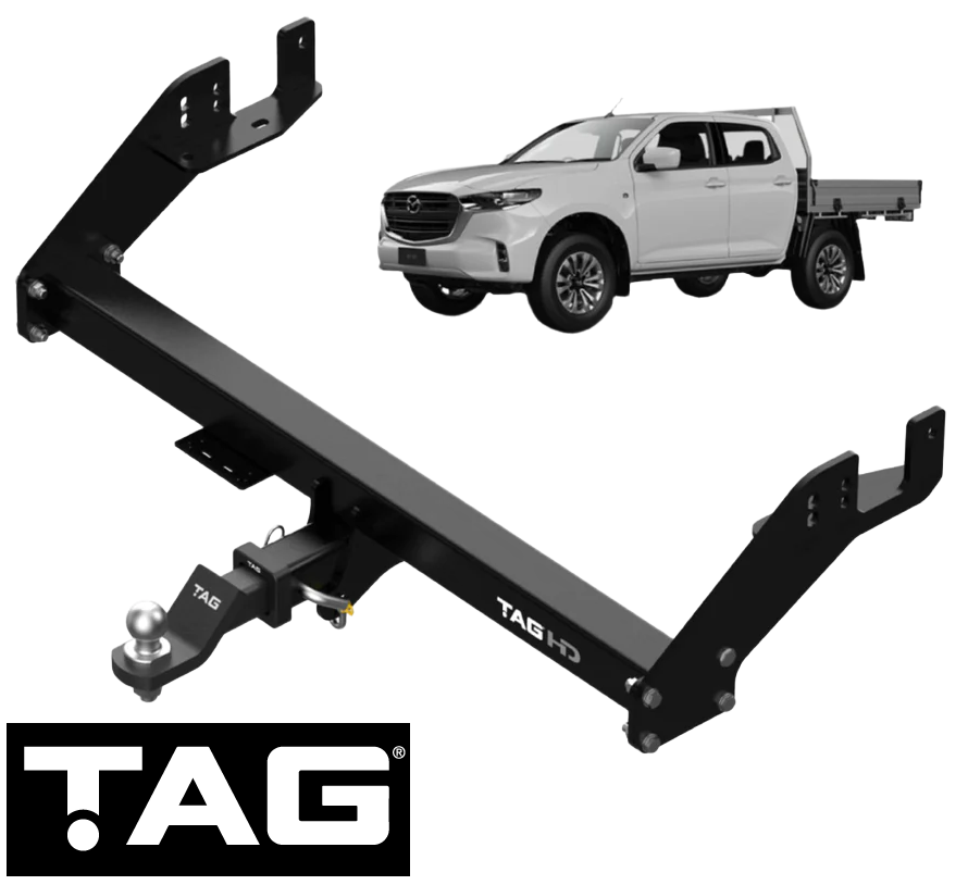 TAG HEAVY DUTY EXTENDED 3-PIECE DESIGN TOW BAR FOR MAZDA BT-50 B19 RZ4E-TC 1.9L 2.0 I4 TRAYBACK ONLY
