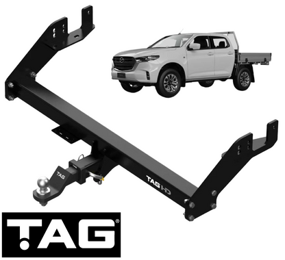 TAG HEAVY DUTY EXTENDED 3-PIECE DESIGN TOW BAR FOR MAZDA BT-50 B19 RZ4E-TC 1.9L 2.0 I4 TRAYBACK ONLY