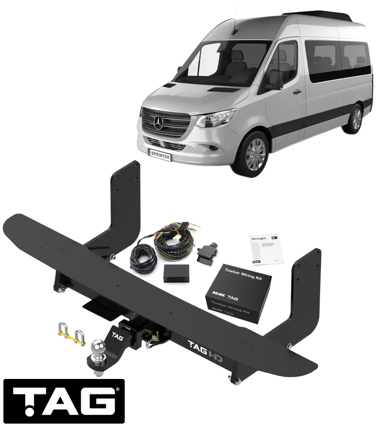 HEAVY DUTY TOW BAR & WIRING KIT FOR MERCEDES BENZ SPRINTER 5-T 519CDI B907 OM654.920 2.0 I4 MWB ONLY