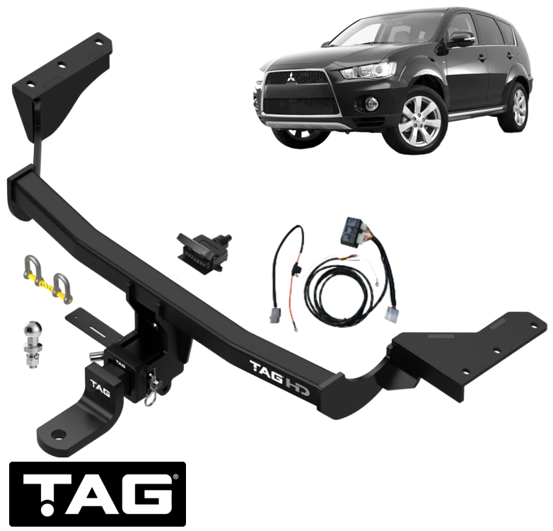 TAG HD TOW BAR & WIRING KIT TO SUIT MITSUBISHI OUTLANDER ZG ZH 4B11 4B12 2.0L 2.4L I4 FROM 11/2006