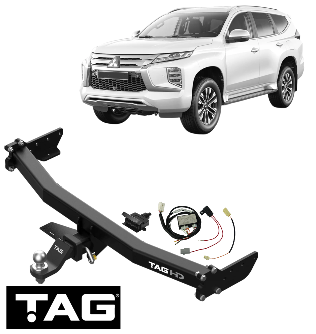 TAG HEAVY DUTY TOW BAR & WIRING KIT TO SUIT MITSUBISHI PAJERO SPORT QF 4N15 TURBO DIESEL 2.4L I4