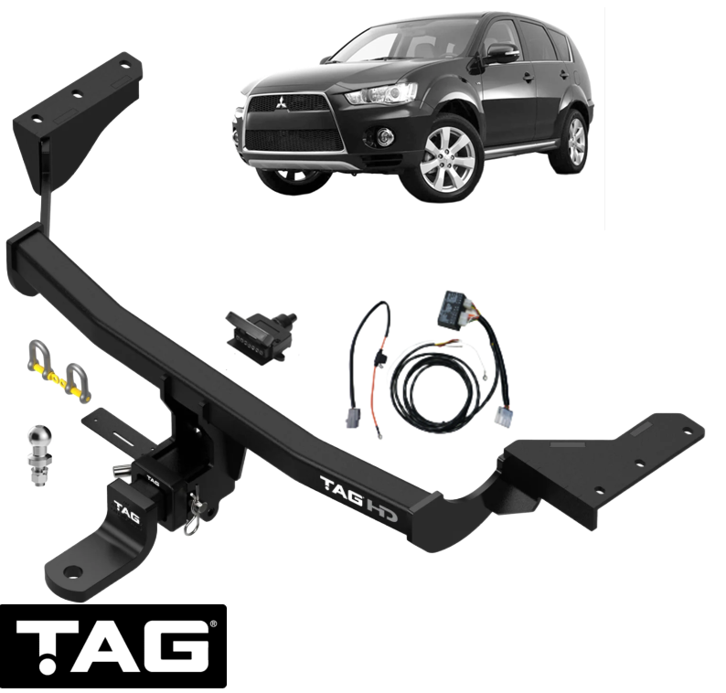 TAG HEAVY DUTY TOW BAR & WIRING KIT TO SUIT MITSUBISHI OUTLANDER ZG ZH 6B31 3.0L V6 FROM 11/2006