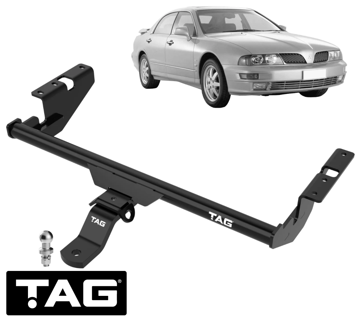 TAG STANDARD DUTY TOW BAR TO SUIT MITSUBISHI VERADA KH KL KJ KW 6G74 3.5L V6 SEDAN ONLY