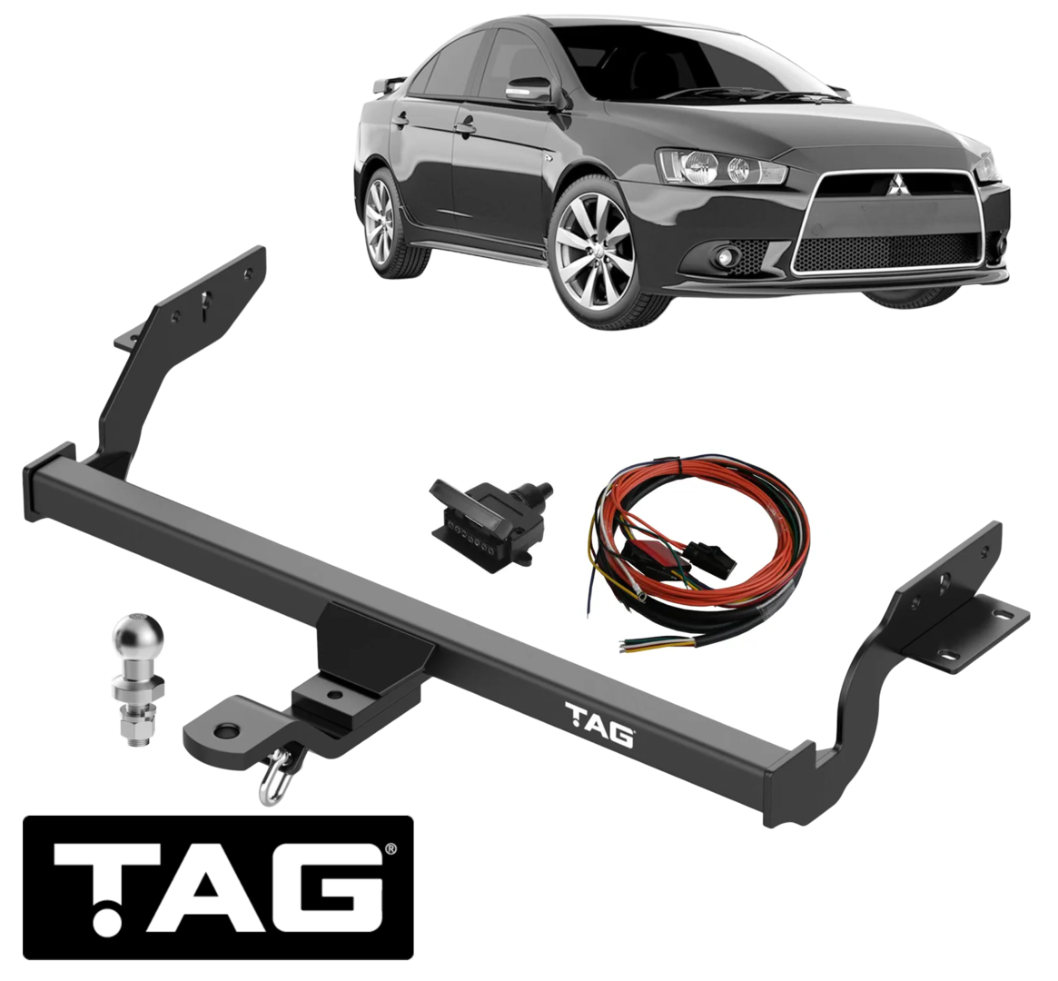 TAG STANDARD DUTY TOW BAR & UNIVERSAL WIRING KIT FOR MITSUBISHI LANCER CF CJ 4B12 2.4L I4 11/2011 ON