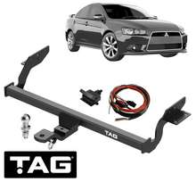 TAG STANDARD DUTY TOW BAR & UNIVERSAL WIRING KIT FOR MITSUBISHI LANCER CF CJ 4B12 2.4L I4 11/2011 ON