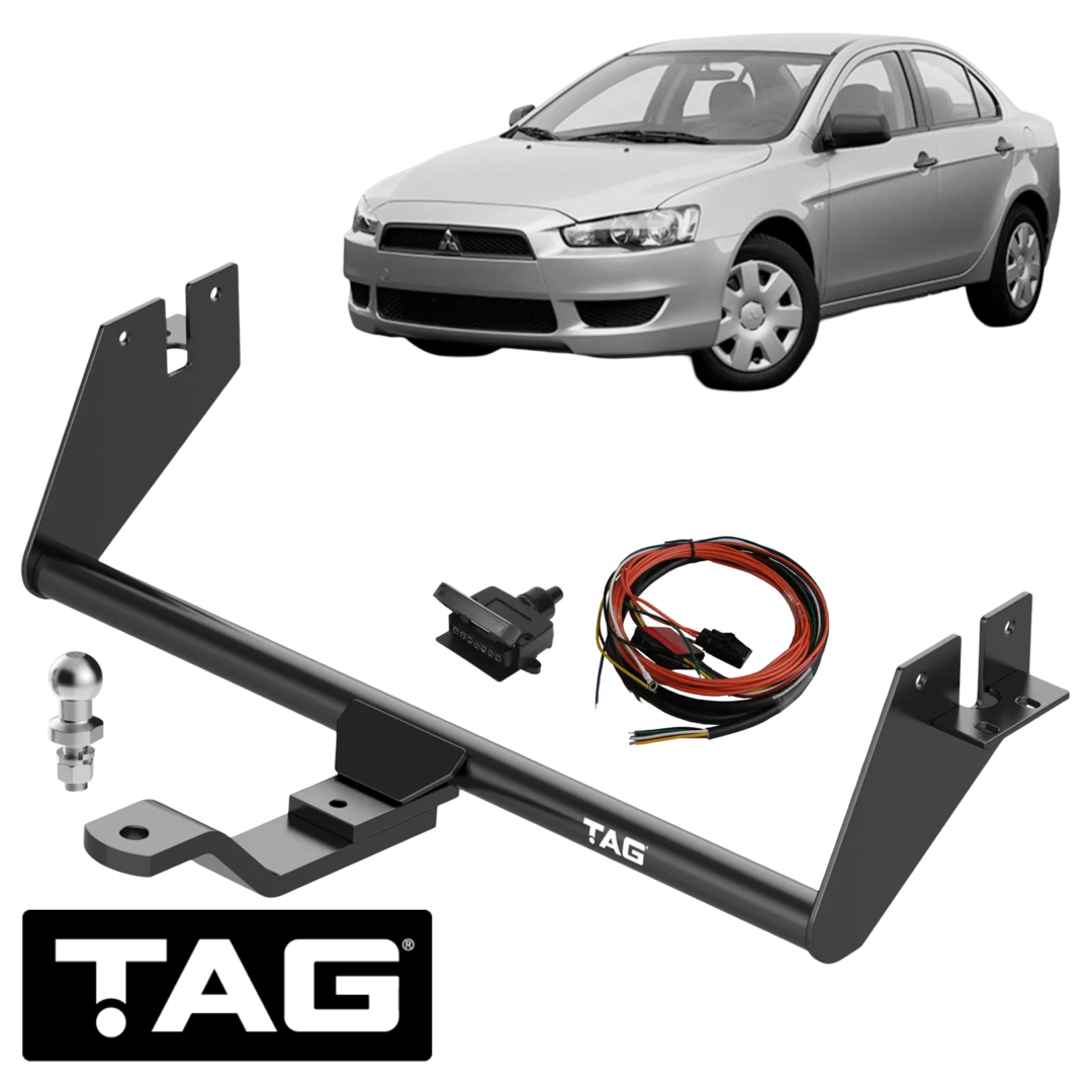 TAG STD DUTY TOW BAR & UNIVERSAL WIRING KIT FOR MITSUBISHI LANCER CG CH CJ CT 4B11 2.0L I4 TO 10/11