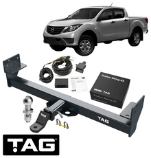 TAG HEAVY DUTY TOW BAR & BRINK WIRING KIT TO SUIT MAZDA BT-50 B22 B32 P4AT 2.2L I4 09/11 ON RWD ONLY