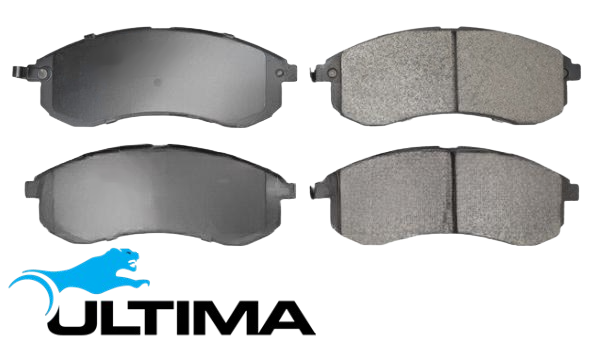 ULTIMA FRONT CERAMIC BRAKE PAD SET TO SUIT MITSUBISHI TRITON K77 4M40 2.8L I4 TWIN PISTON CALIPER 4D