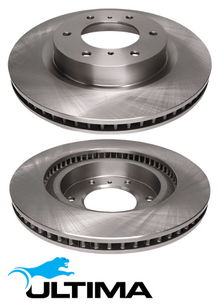 ULTIMA FRONT DISC BRAKE ROTOR SET TO SUIT MITSUBISHI PAJERO NS NT NW 6G75 3.8L V6 OD 332MM