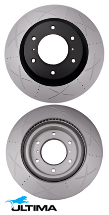 ULTIMA FRONT DISC BRAKE ROTOR SET TO SUIT MITSUBISHI PAJERO NS NT NW 6G75 3.8L V6 OD 332MM