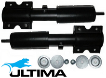 PAIR OF ULTIMA FRONT GAS SHOCK ABSORBERS TO SUIT FORD TRANSIT VF VG 4EB 4GB 2.5D 2.5DT 2.5L I4