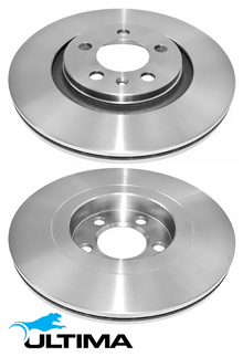 ULTIMA FRONT VENTED DISC BRAKE ROTOR SET FOR AUDI A3 8L AUQ AGU AUM 1.8L I4 OD 280MM 1LE, 1LN & 1ZD