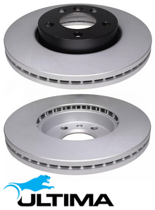 ULTIMA FRONT VENTED DISC BRAKE ROTORS FOR MITSUBISHI OUTLANDER CW6W ZG ZH 6B31 3.0 V6 26MM THICKNESS