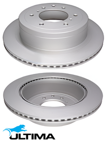 ULTIMA REAR VENTED DISC BRAKE ROTOR SET TO SUIT MITSUBISHI PAJERO NS NT NW 6G75 3.8L V6 OD 332MM