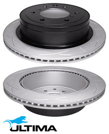 ULTIMA REAR VENTED DISC BRAKE ROTOR SET TO SUIT MITSUBISHI PAJERO NS NT NW 6G75 3.8L V6 OD 332MM