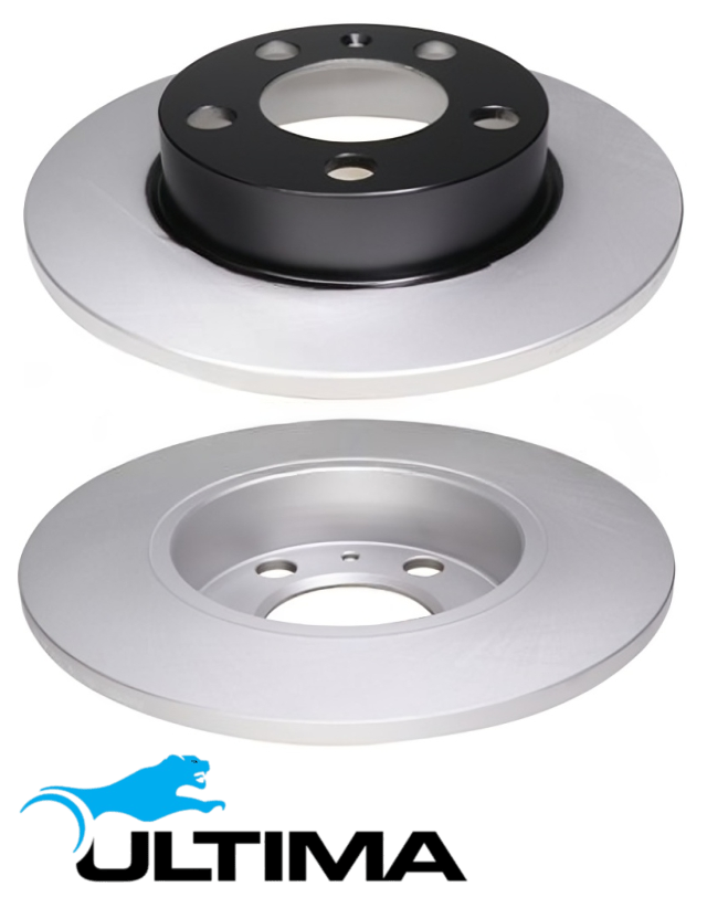ULTIMA REAR SOLID DISC BRAKE ROTOR SET TO SUIT AUDI A1 8X CHZB TURBO 1.0L I3 SUITS 1KT OD 232MM