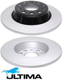 ULTIMA REAR SOLID DISC BRAKE ROTOR SET TO SUIT AUDI A3 8P BMJ 3.2L V6 OD 282MM