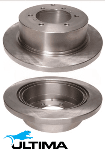 ULTIMA REAR SOLID DISC BRAKE ROTOR SET TO SUIT MITSUBISHI PAJERO L043 L048 4D55T 2.3L I4