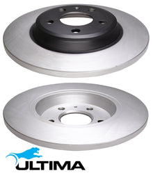 ULTIMA REAR SOLID DISC BRAKE ROTOR SET FOR AUDI A4 B8 CABB CDHB CJEB 1.8 I4 SUITS 1KW & 2EH OD 300MM