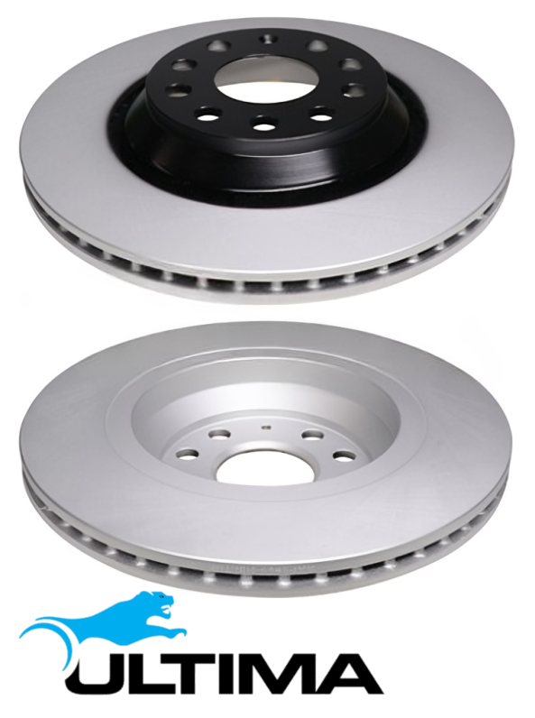 ULTIMA REAR VENTED DISC BRAKE ROTOR SET TO SUIT AUDI A3 8P BDB BUB 3.2L V6 OD 310MM